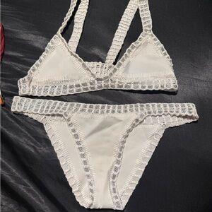 White Crochet Bikini Set